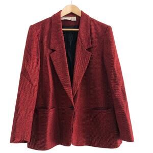 Vintage 1980s Blazer with Shoulder Pads Red
